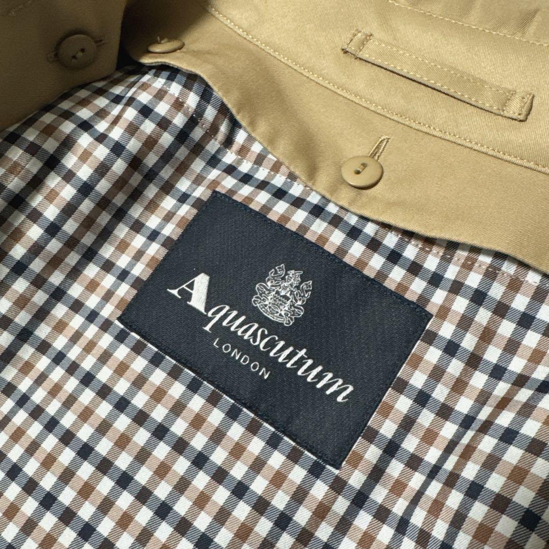 極美品✨️￥15万　アクアスキュータム　ベーシック トレンチコート ハニーベージュ