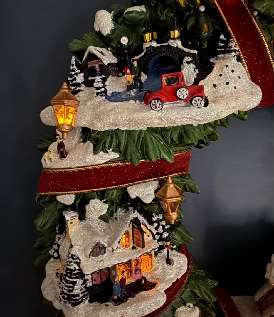 トーマスキンケード リース クリスマス ビレッジ 直径約42cm