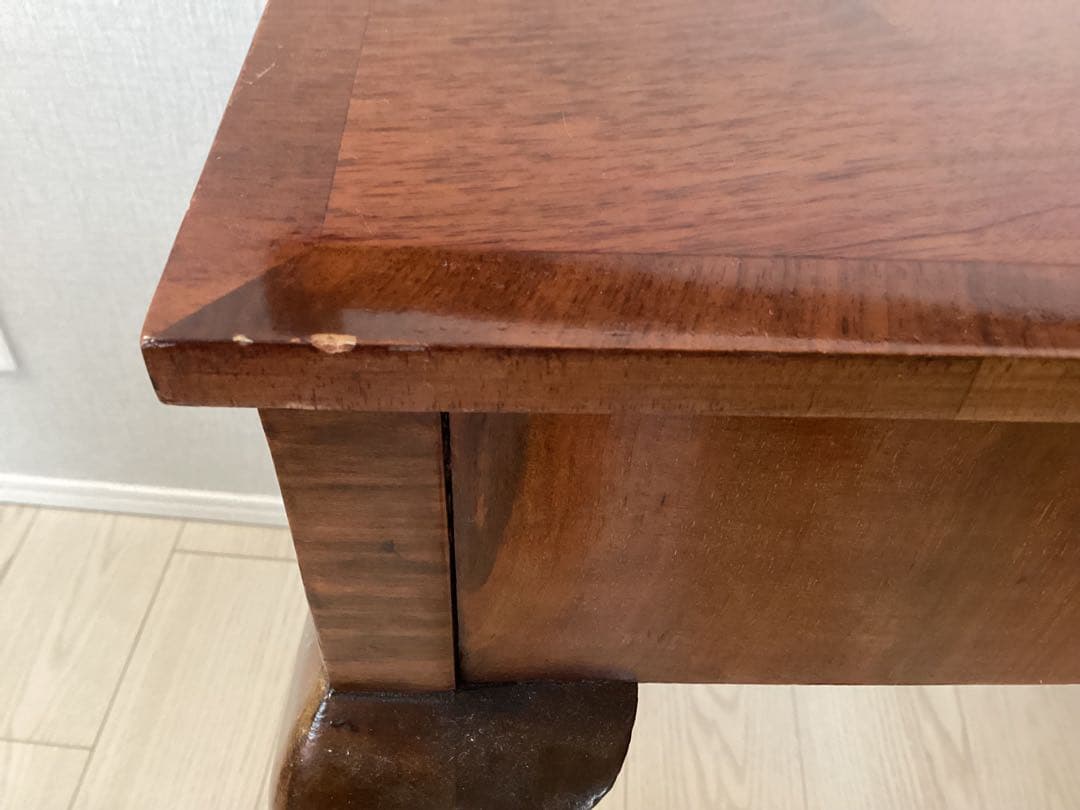 アンティーク　コンソールテーブル　引出し付き　猫脚