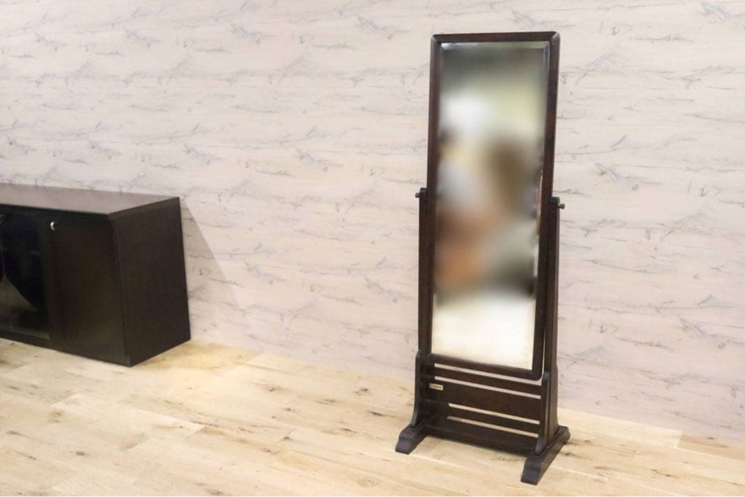 GMFS311○北海道民芸家具 姿見 全身鏡 スタンドミラー 樺材 和モダン 飛