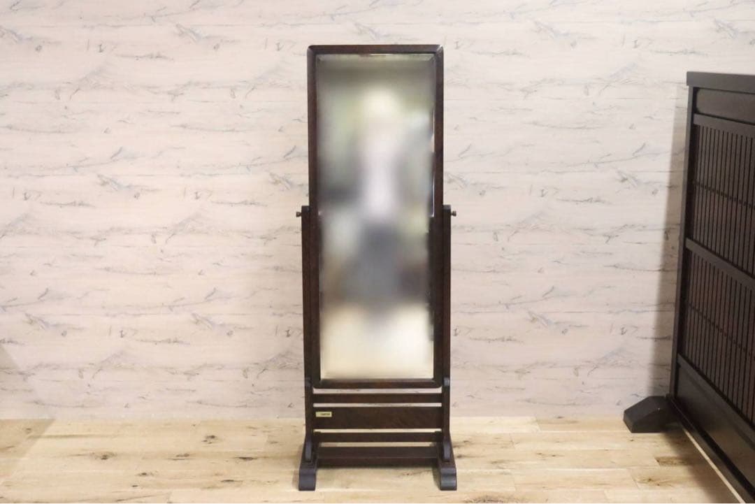 GMFS311○北海道民芸家具 姿見 全身鏡 スタンドミラー 樺材 和モダン 飛