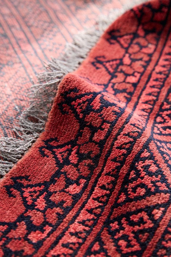 大型ヴィンテージラグ　トライバルラグ　アフガニスタン産（274×198cm）赤