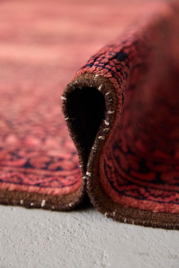 大型ヴィンテージラグ　トライバルラグ　アフガニスタン産（274×198cm）赤