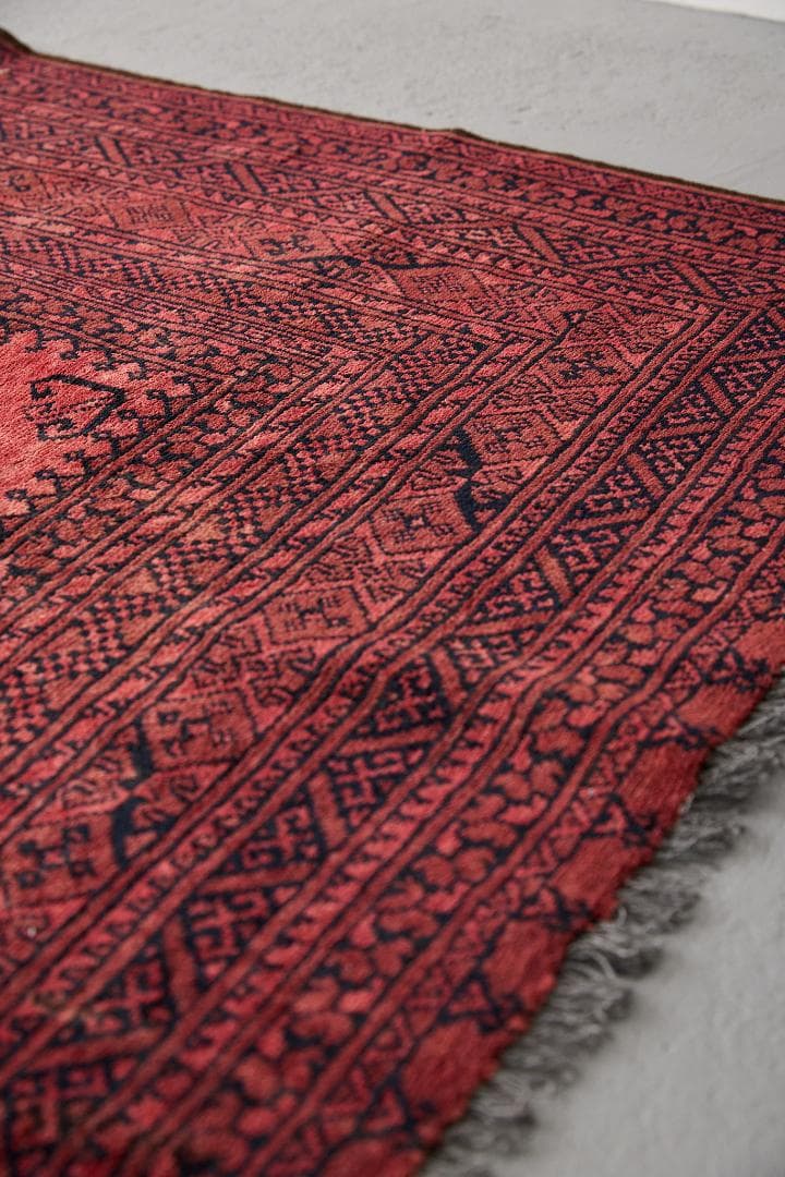 大型ヴィンテージラグ　トライバルラグ　アフガニスタン産（274×198cm）赤