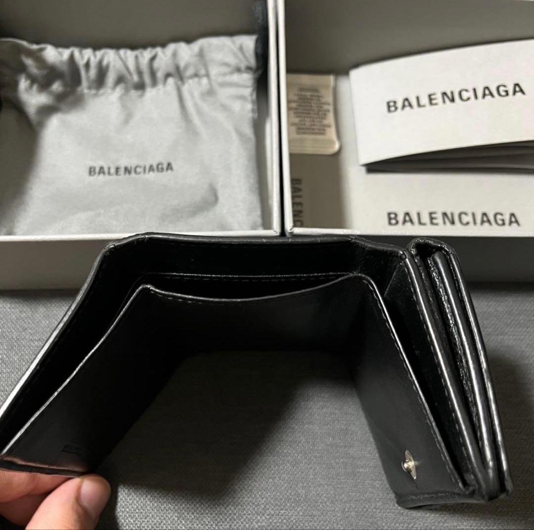 【美品】BALENCIAGA 三つ折り財布 ブラック