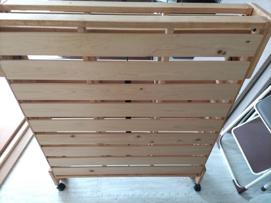 全国送料無料！中居木工 日本製 折りたたみ檜すのこ ベッド シングル