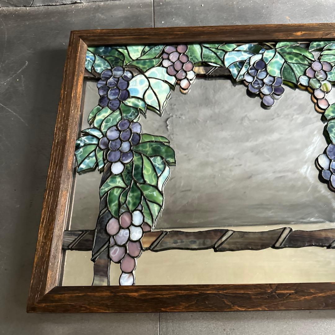 最終お値下げ❣️素敵すぎる❣️ヴィンテージ　ステンドグラス壁掛け鏡　ミラー