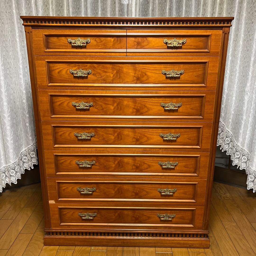 木製ブラウンハイチェスト