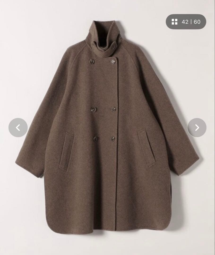 quaranciel リバースタンド&テーラードダブルブレストAラインコート