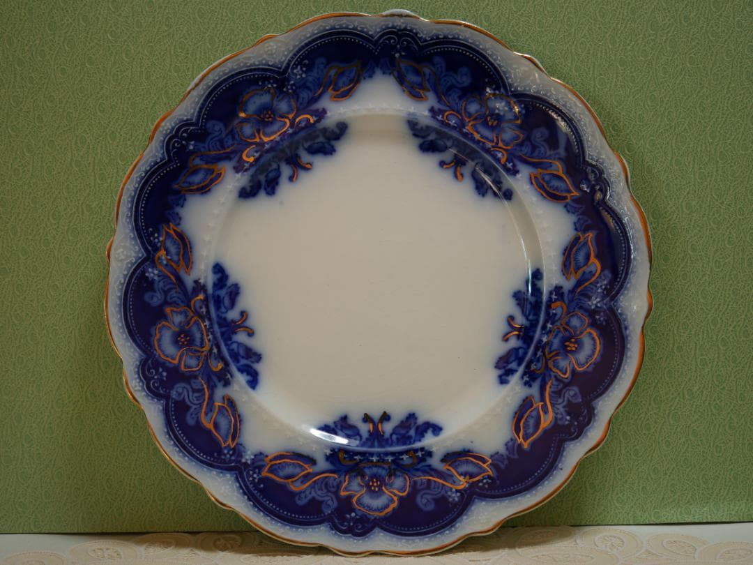 ジョンソンブラザーズ アンティークフロウブルー 約２０センチプレート・貫入有り