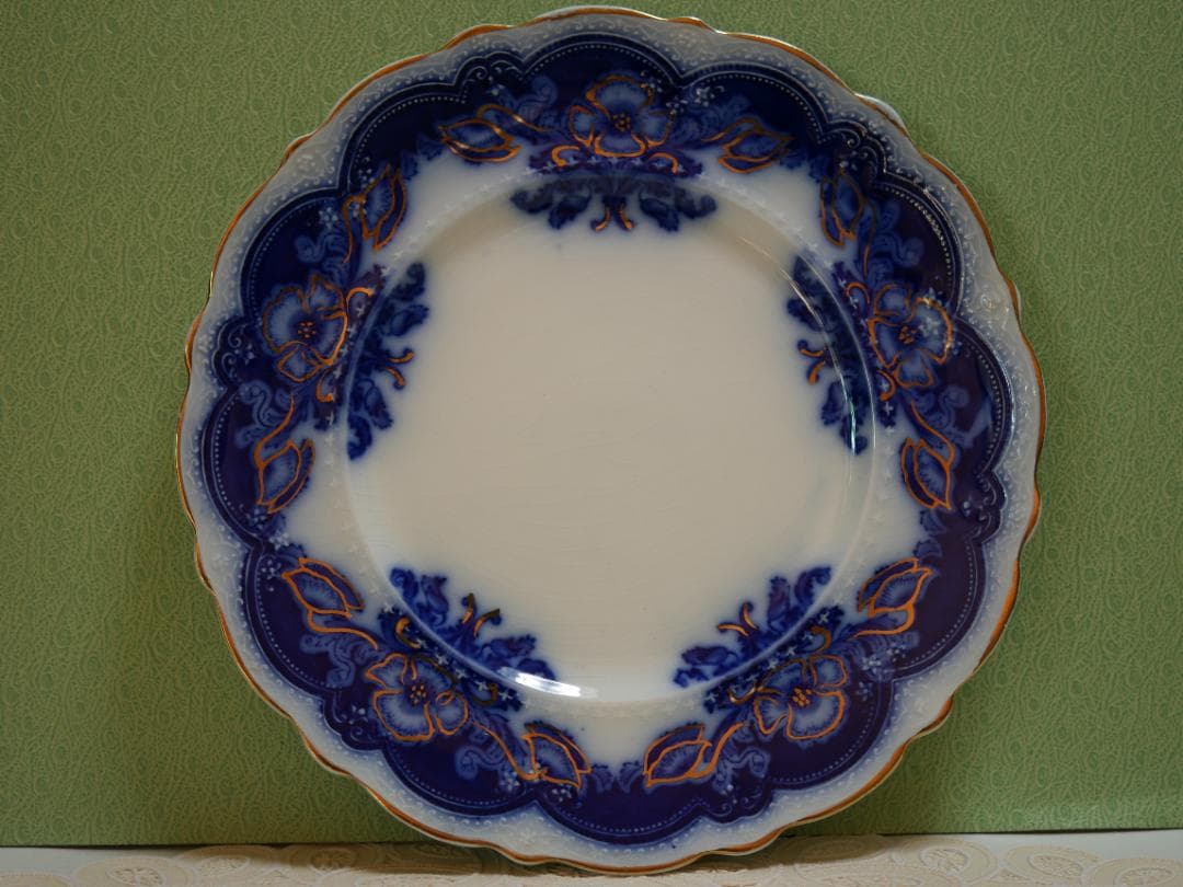 ジョンソンブラザーズ アンティークフロウブルー 約２０センチプレート・貫入有り