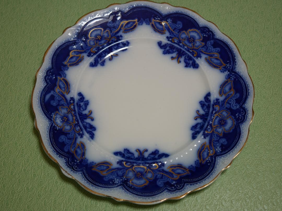 ジョンソンブラザーズ アンティークフロウブルー 約２０センチプレート・貫入有り