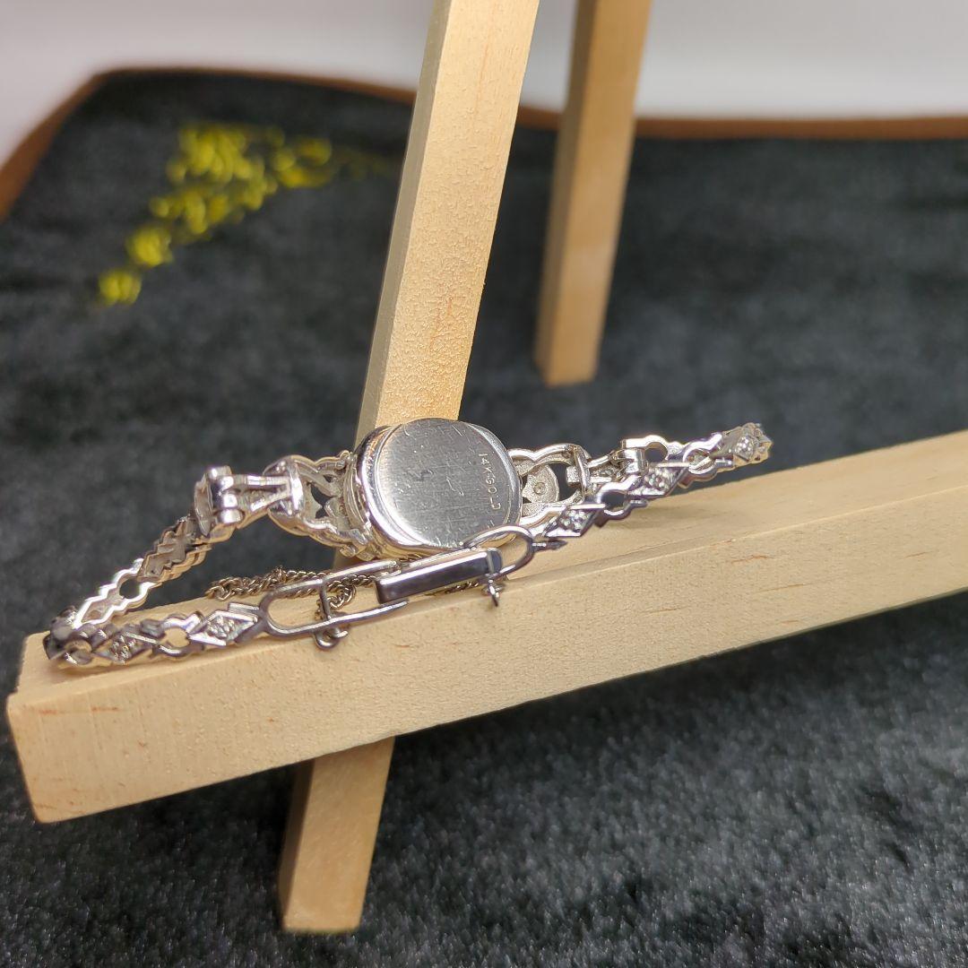 Hamilton　ダイヤモンドベゼル　14K　腕時計　非稼働　アンティーク