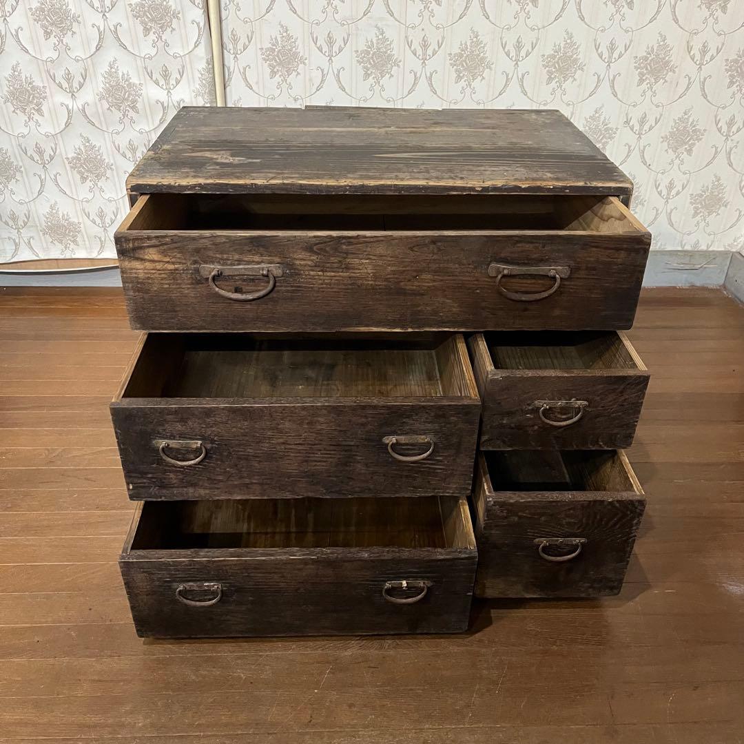 【アンティーク】昭和レトロ 木製 小箪笥 小引出し 収納棚 チェスト 古家具