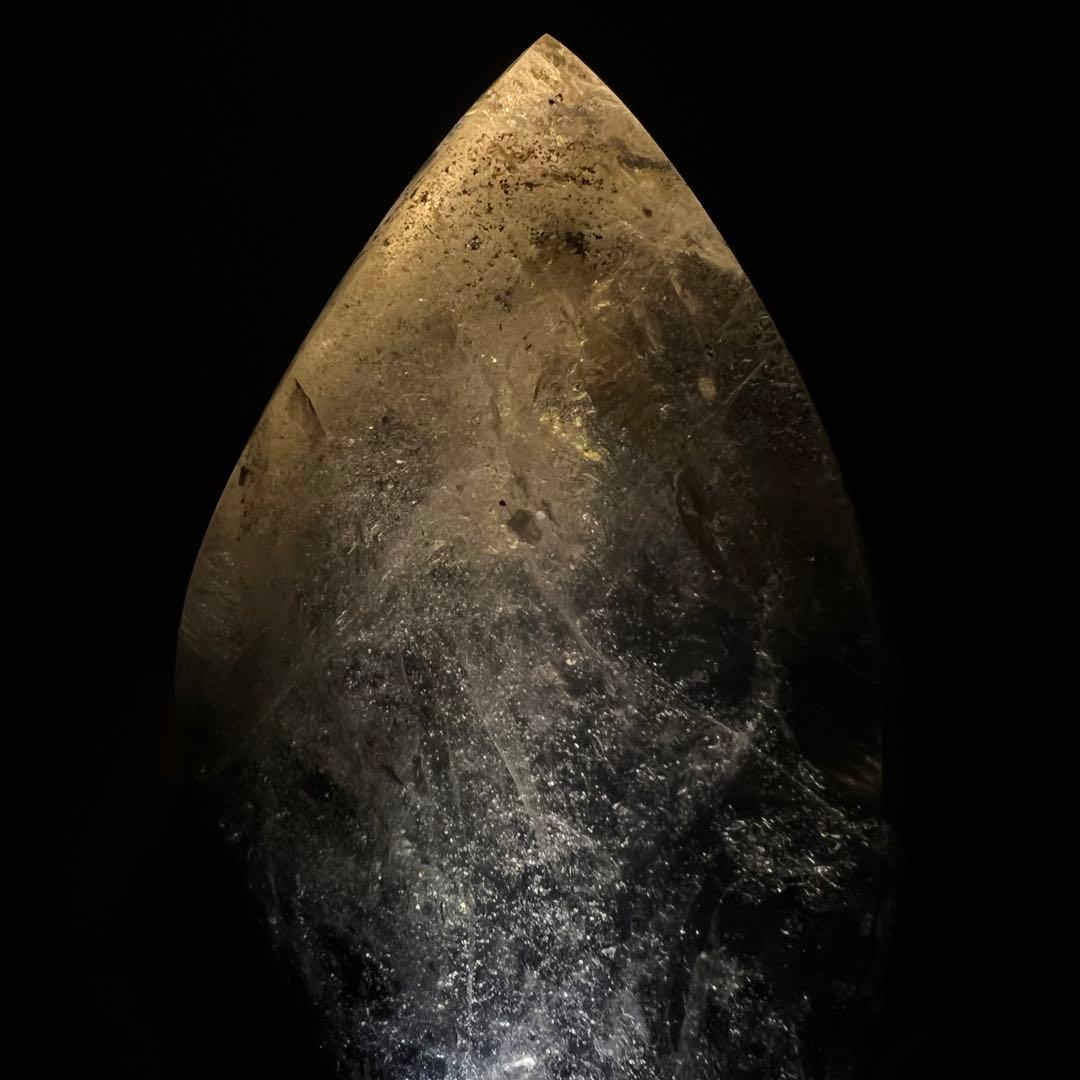 （smoky10）高品質フレイムシェイプ火焔ガーデンインスモーキークォーツ虹入り