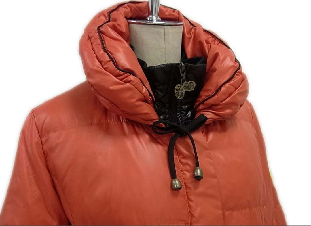 benimaruカステルバジャック ダウンコート オレンジ 2重襟 リブ