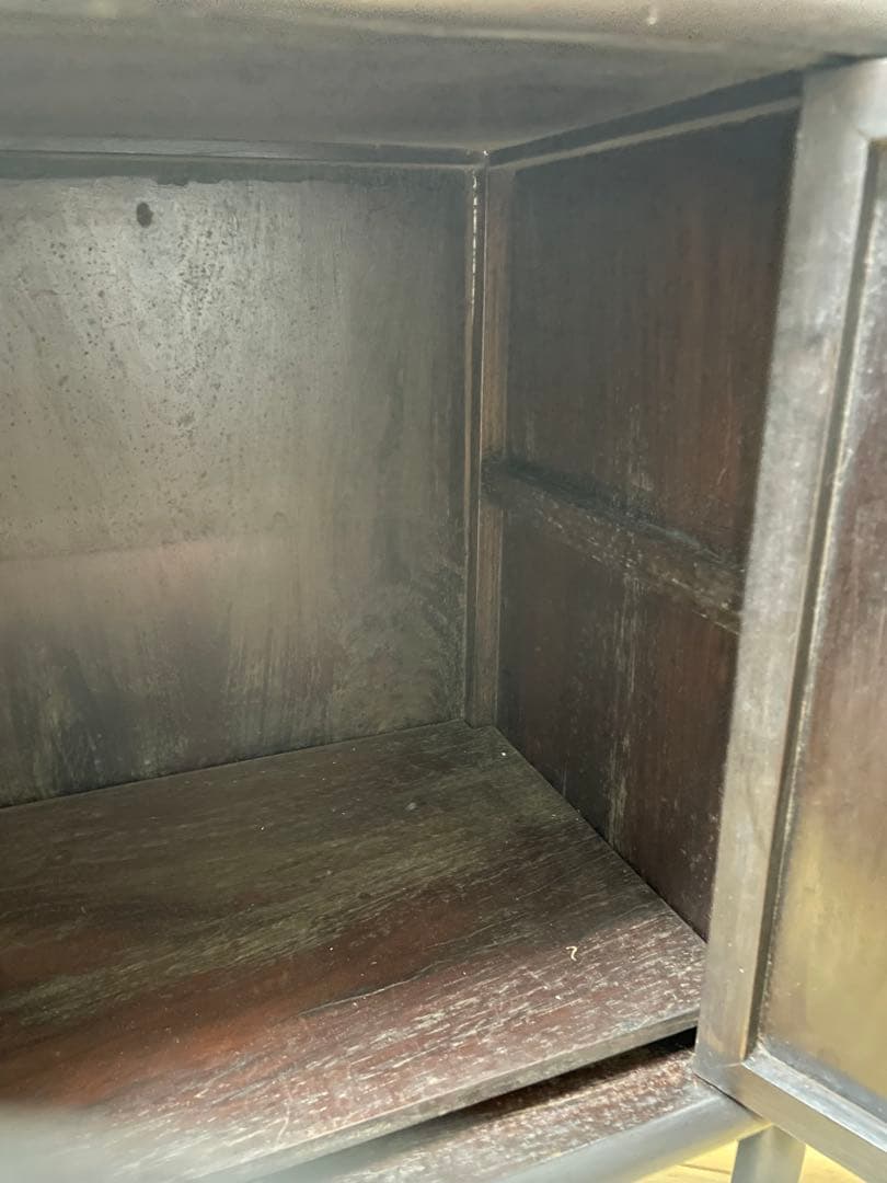 ナ*コ様 木製/漆塗/観音開き/茶箪笥/木工芸/時代/骨董/古美術/茶道/中国/