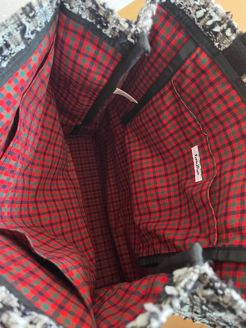 ファミリア　familiar 限定バッグツイードトートバッグ