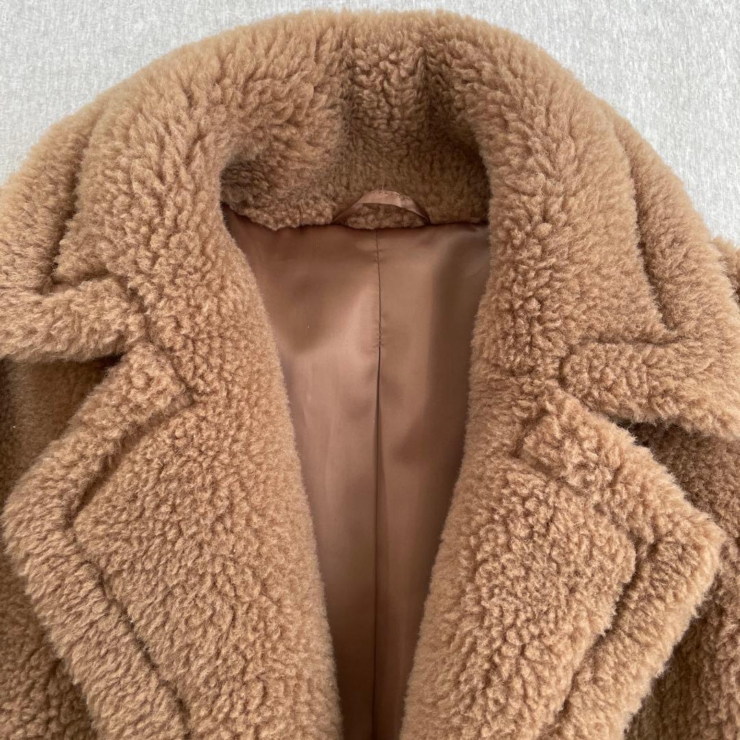 【アルパカ88%使用】極暖！キャメル ボア オーバーサイズ テディベアコート