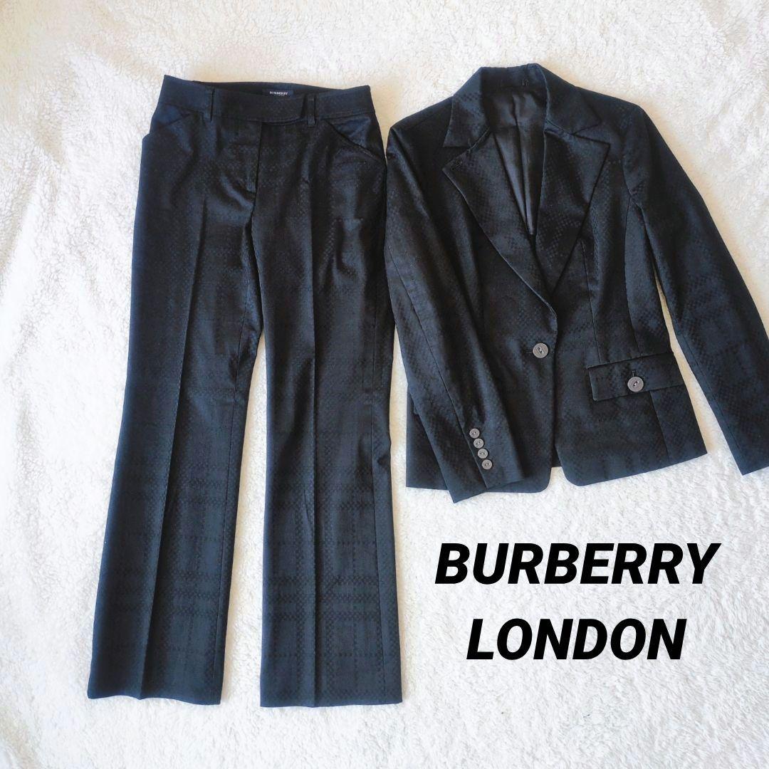 美品 バーバリーロンドン パンツセットアップ ビックチェック ブラック