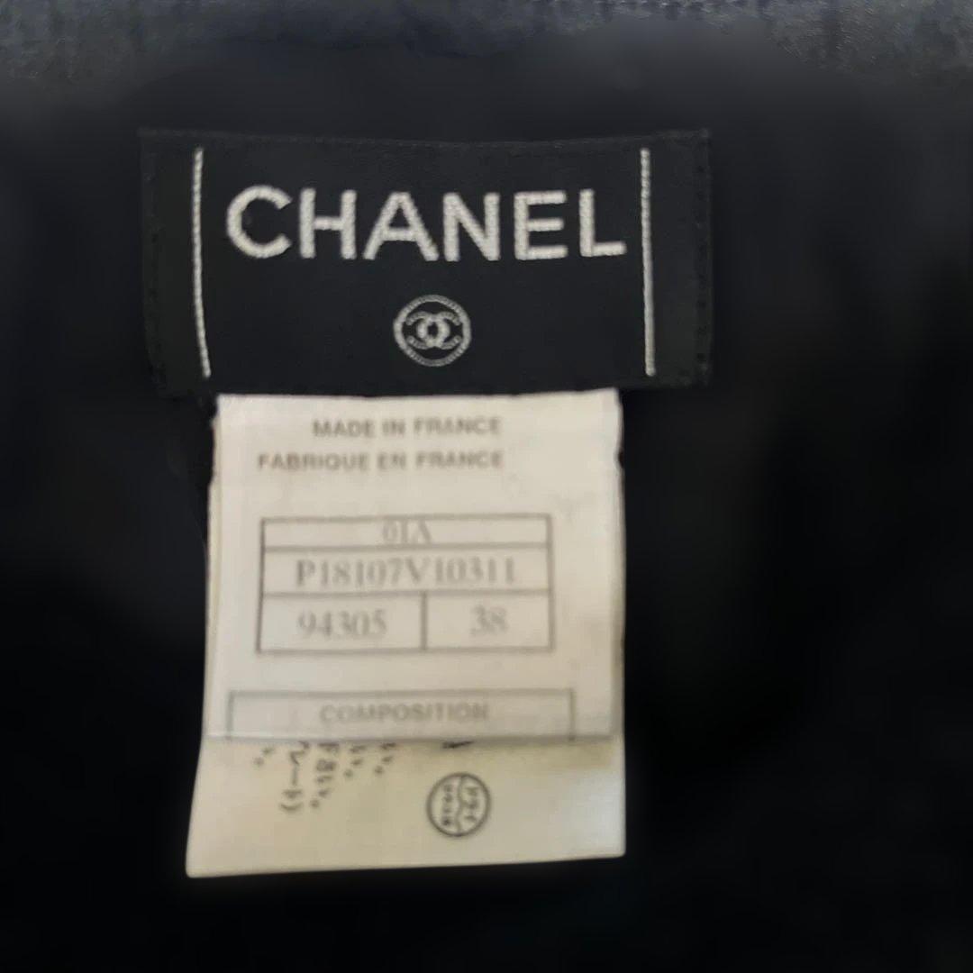 CHANEL ブラックプリーツスカート 38