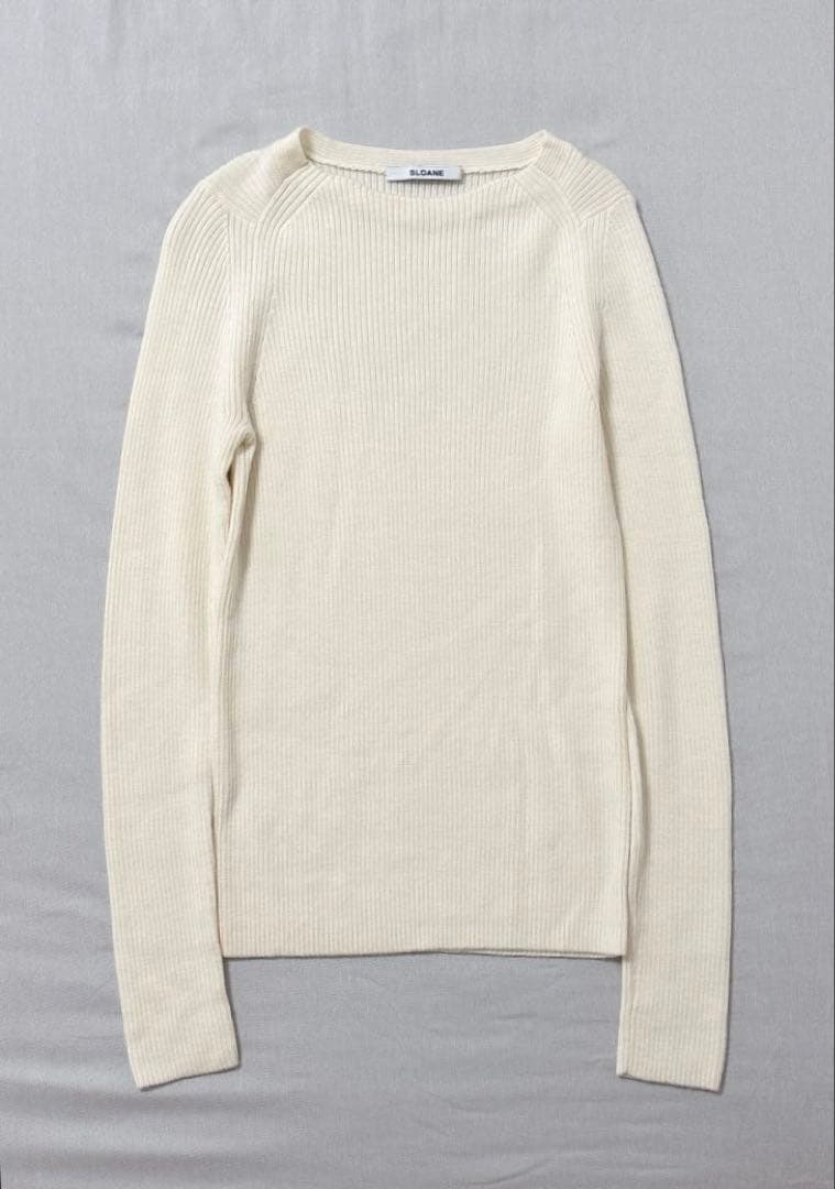 1/22終◆極美品✨SLOANE スローン 14Gリブ ラウンドネックニット