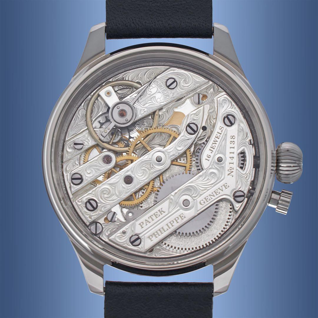 アンティーク 懐中時計ムーブメント使用 スケルトン腕時計 新ケース フル整備済み