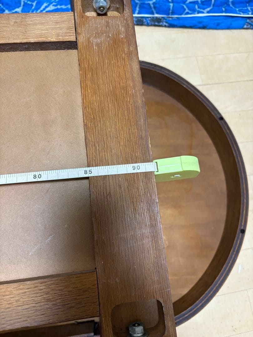 カリモク家具 カリモク 木製オーバル型センターテーブル ガラス天板付き 年代物