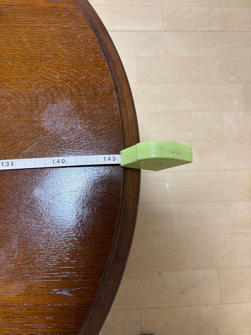 カリモク家具 カリモク 木製オーバル型センターテーブル ガラス天板付き 年代物