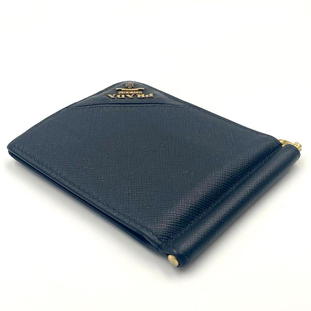 PRADAプラダ マネークリップ サフィアーノ メタルロゴ 折り財布 RFID