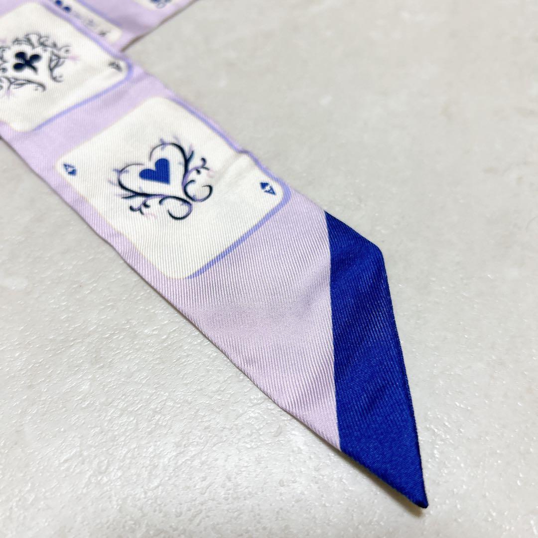 【美品】HERMES エルメス ジュドーカルト トランプ柄 ツイリー 箱付き