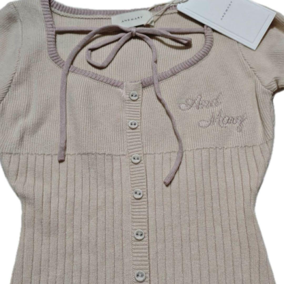 トップス andmary sonique knit tops ivory