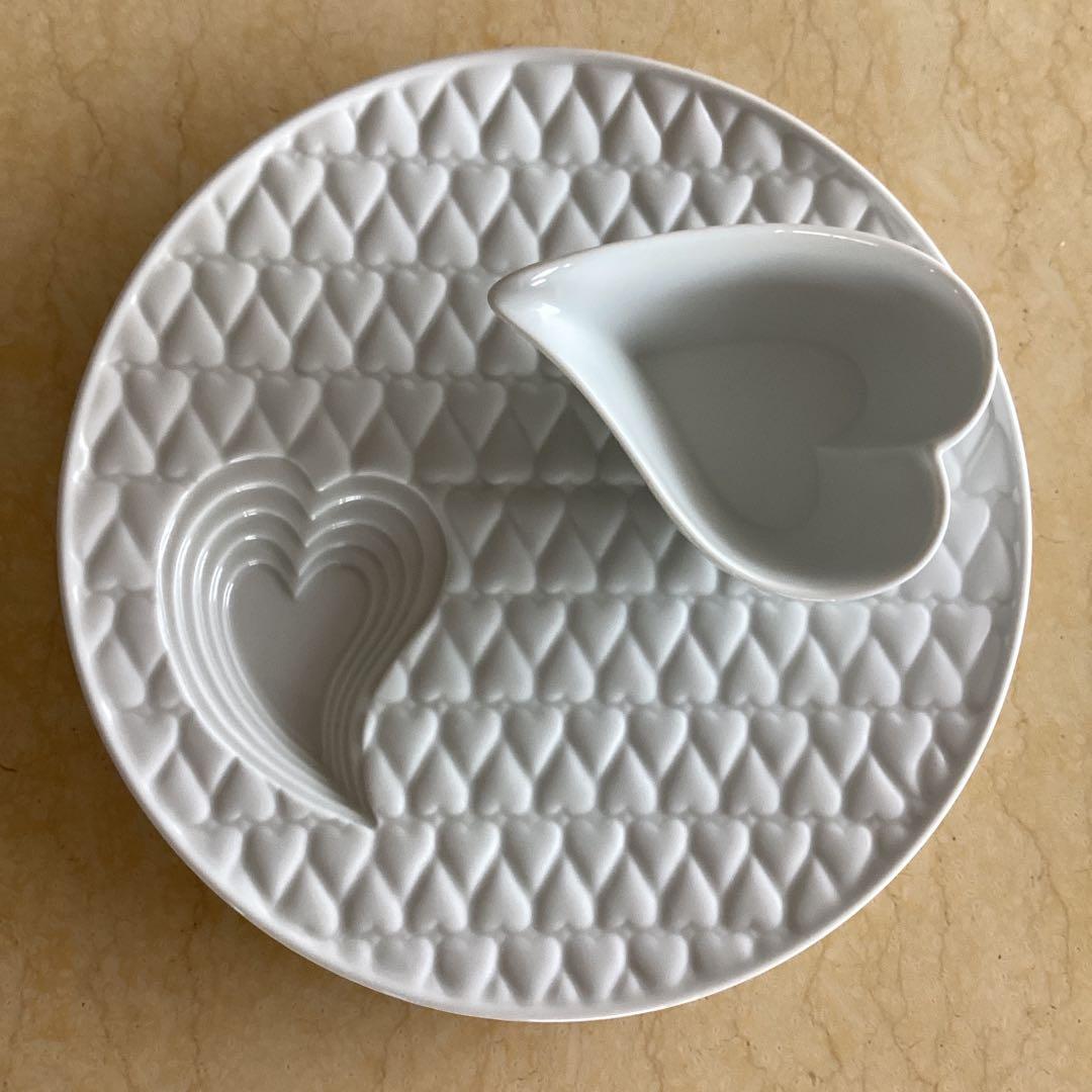 【波佐見焼 丹心窯 ハートフルキルティングプレート&ハートボウル】2セット