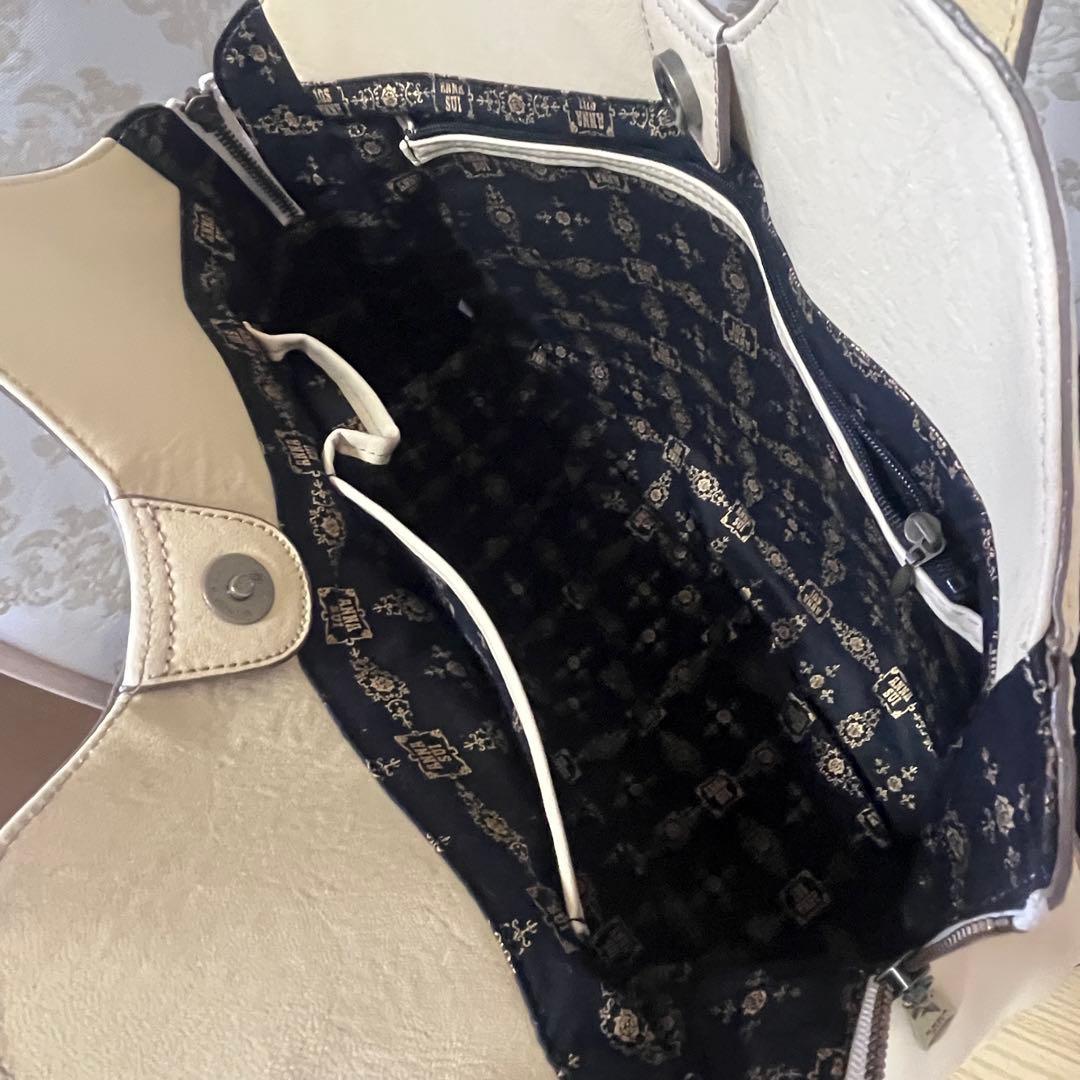 mie☆アナスイ☆ドリトルシリーズ本革レザートートバッグ蝶チャーム