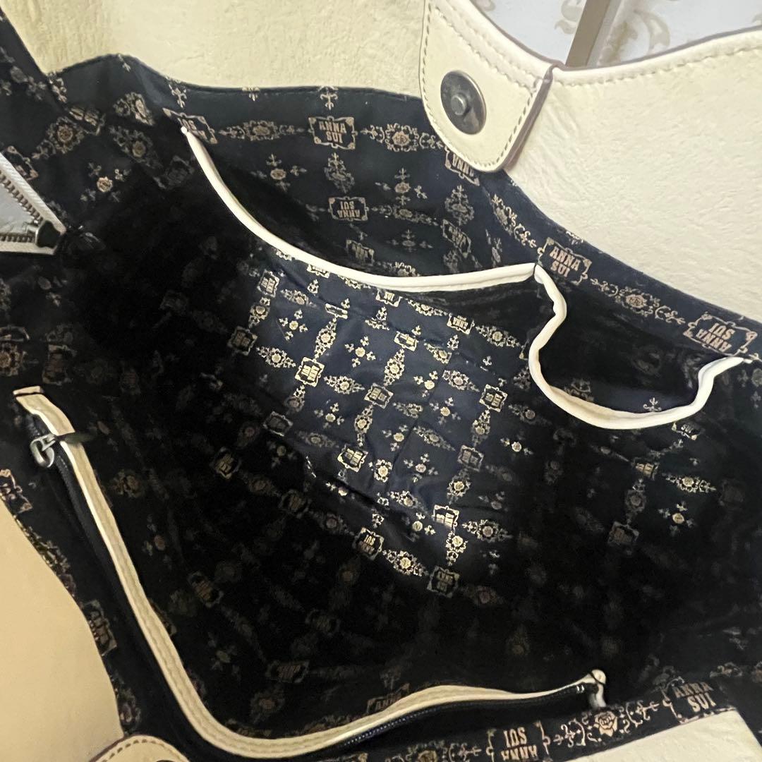 mie☆アナスイ☆ドリトルシリーズ本革レザートートバッグ蝶チャーム