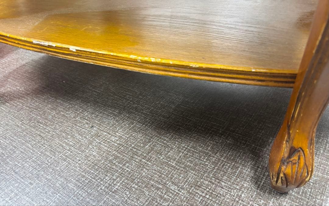 猫脚 天板 大理石 ローテーブル アンティーク