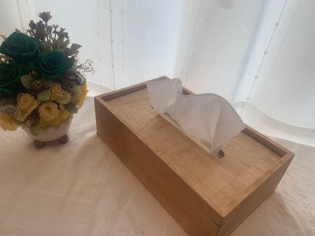 【MUKU】職人限定製作✨高級木材・楓✨木製ティッシュボックス ①