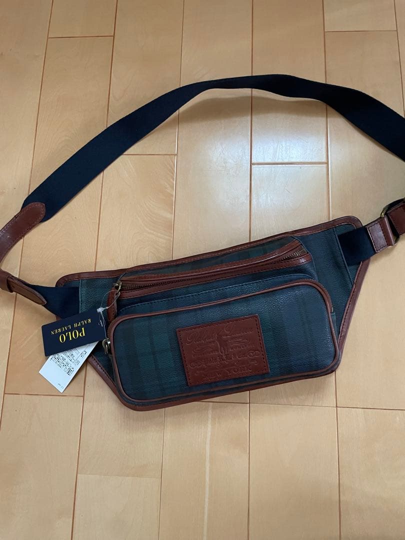 【新品】Ralph Lauren ボディバッグ グリーン系チェック