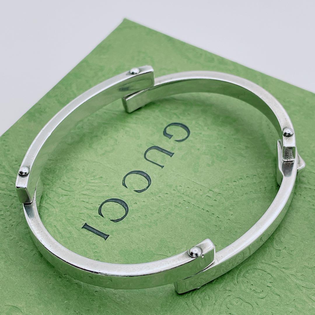 GUCCI バングル　プレート　ブレスレット　シルバー925