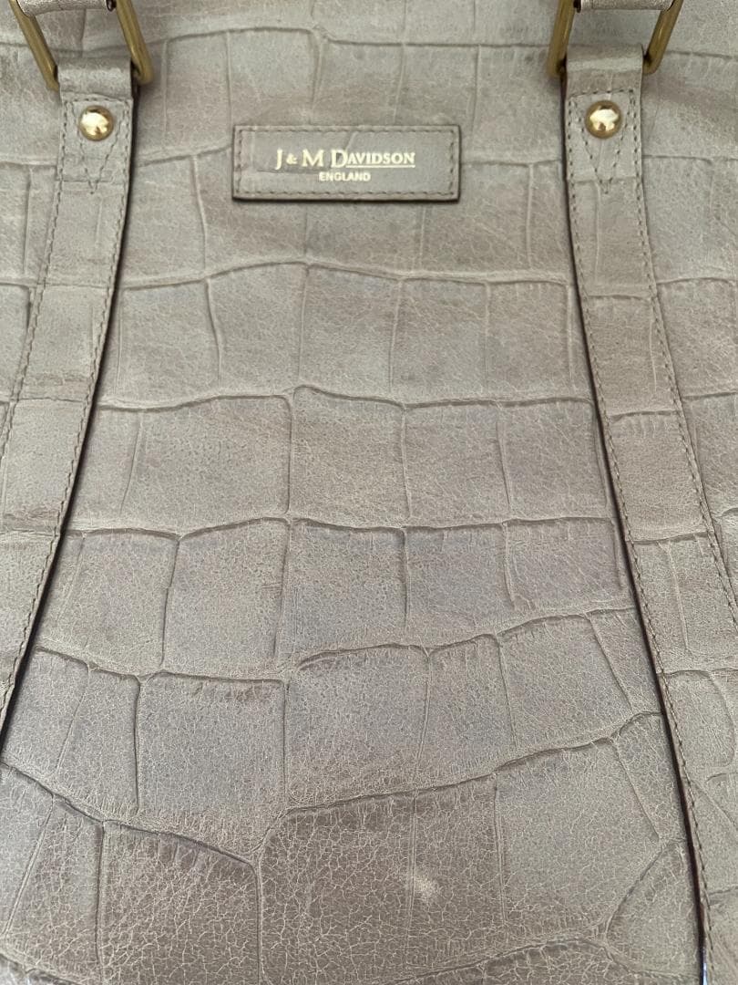 J&M Davidson　クロコ型押し 旅行　ボストンバッグ ユニセックス