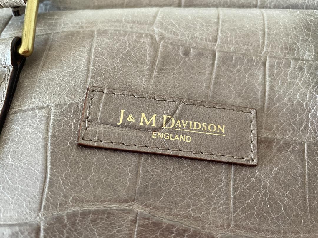 J&M Davidson　クロコ型押し 旅行　ボストンバッグ ユニセックス