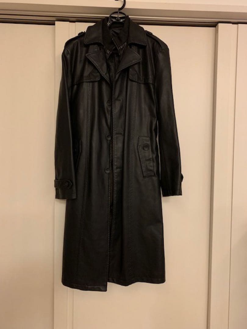 お値下げ！! 新品　レザートレンチコート 黒