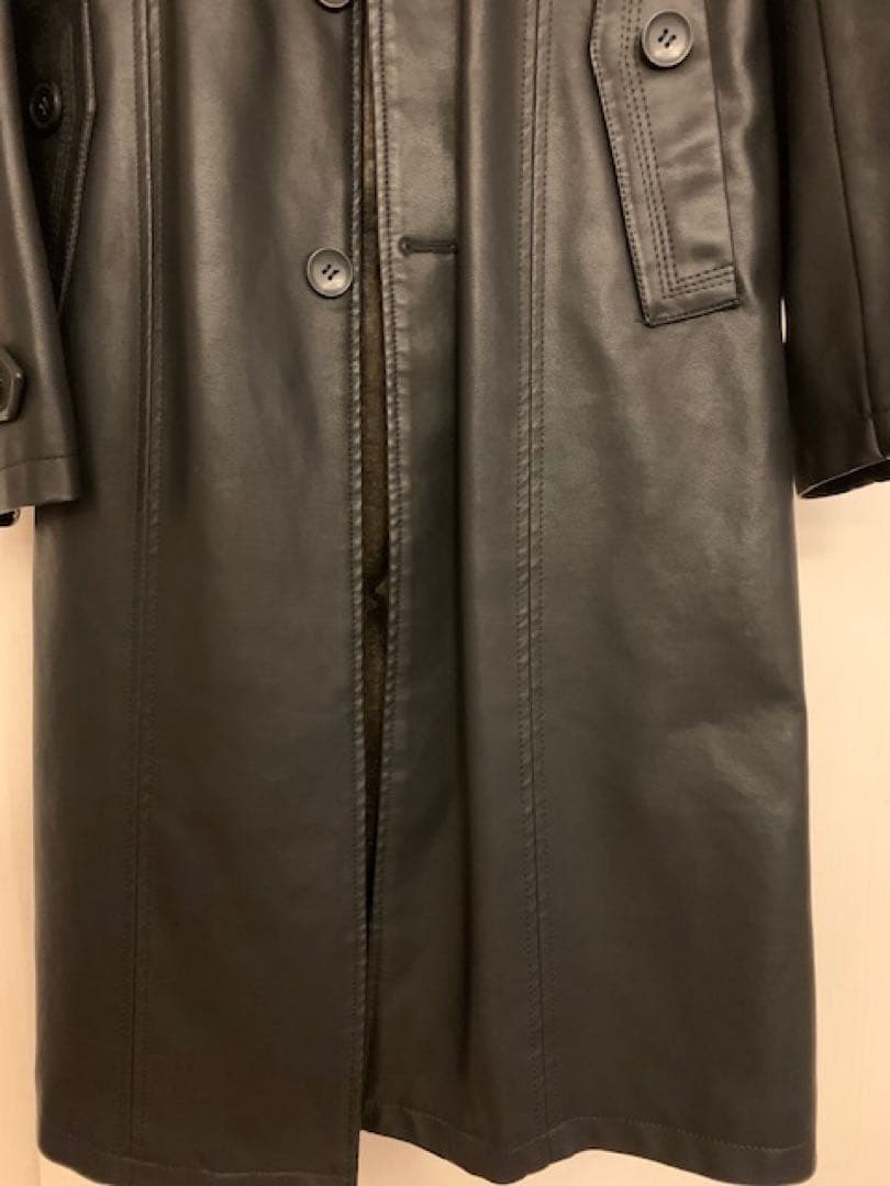 お値下げ！! 新品　レザートレンチコート 黒
