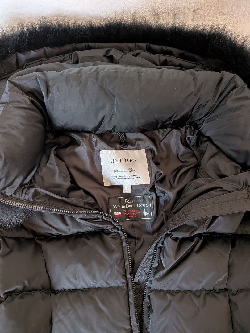 UNTITLED フード付きダウンジャケット ブラック