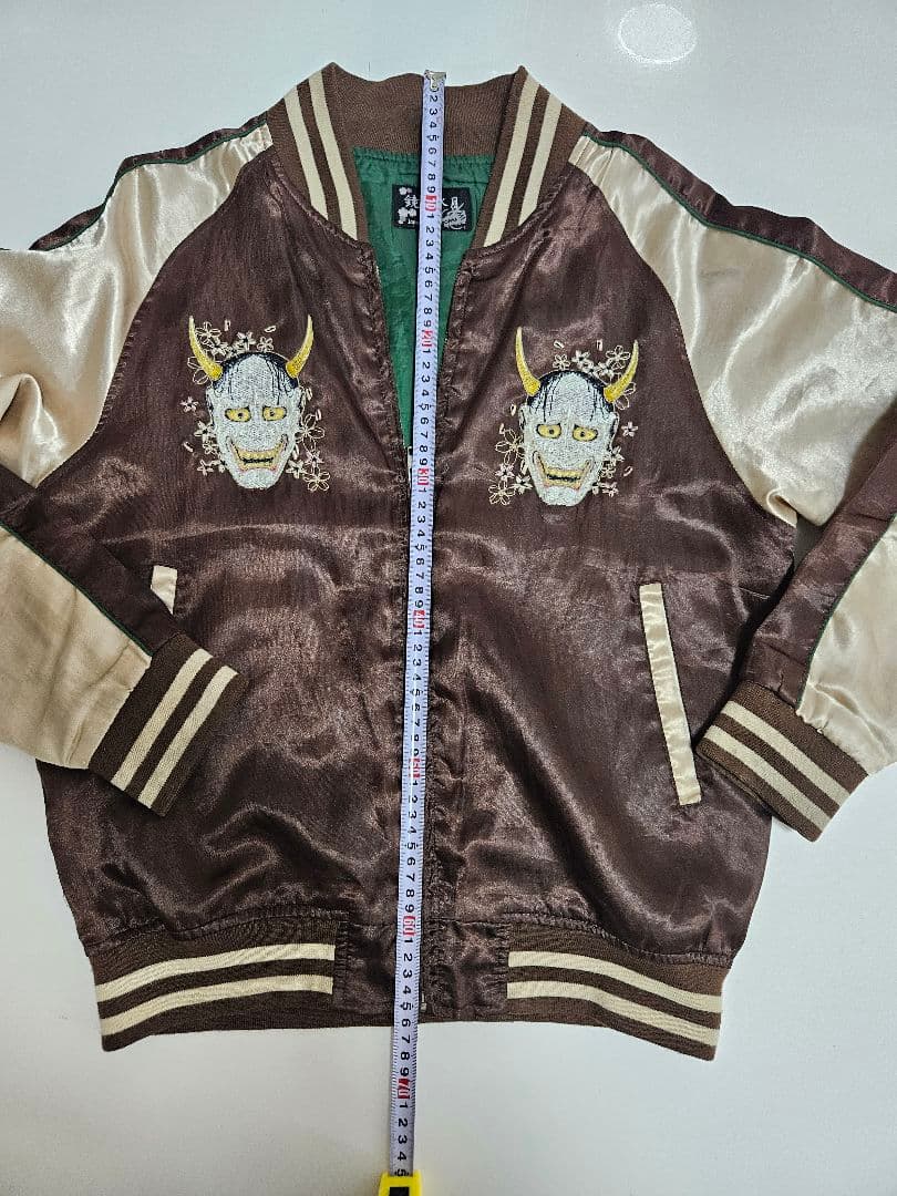 【✨レア✨】鏡花水月　スカジャン　刺繍 サクラ 花柄 般若　和柄