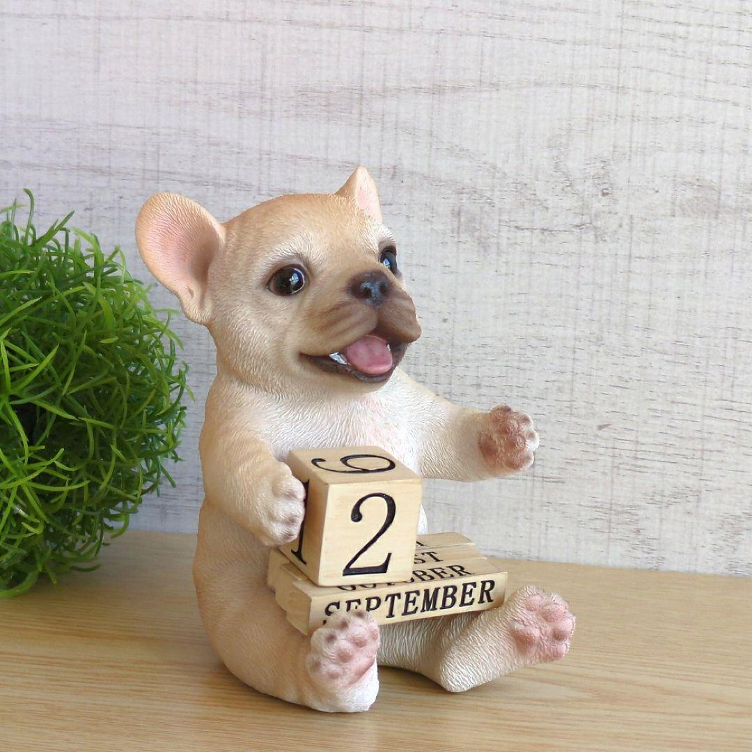 置物カレンダー】フレンチブルドッグ★犬グッズ卓上 置物 玄関オブジェ雑貨ウービア