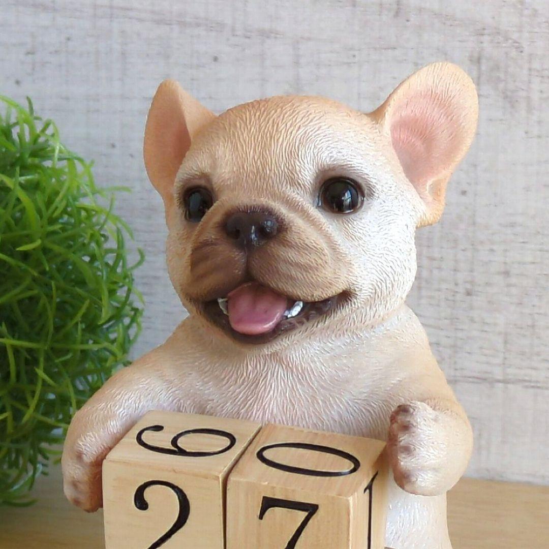 置物カレンダー】フレンチブルドッグ★犬グッズ卓上 置物 玄関オブジェ雑貨ウービア