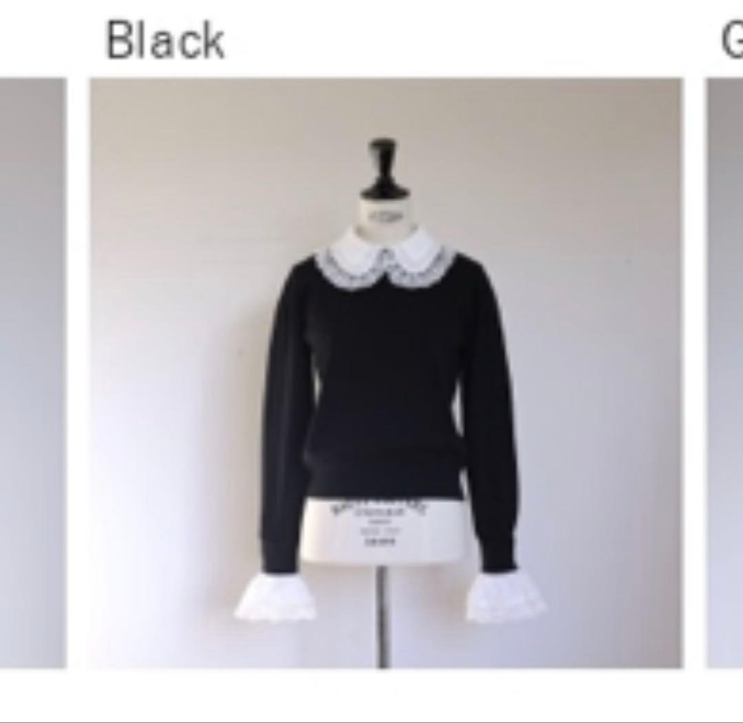 トップス Lace Accent Knit Black