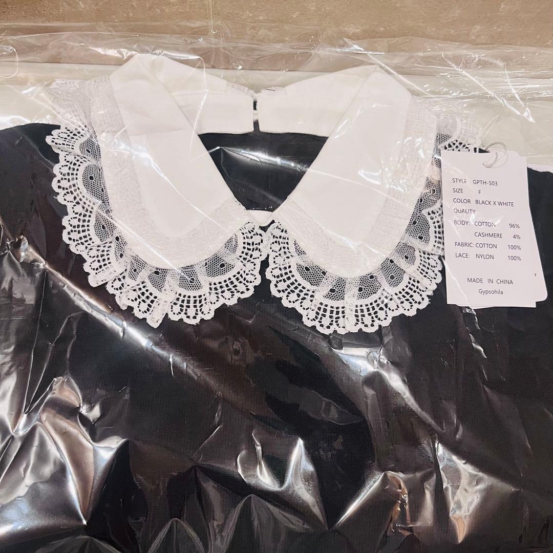 トップス Lace Accent Knit Black