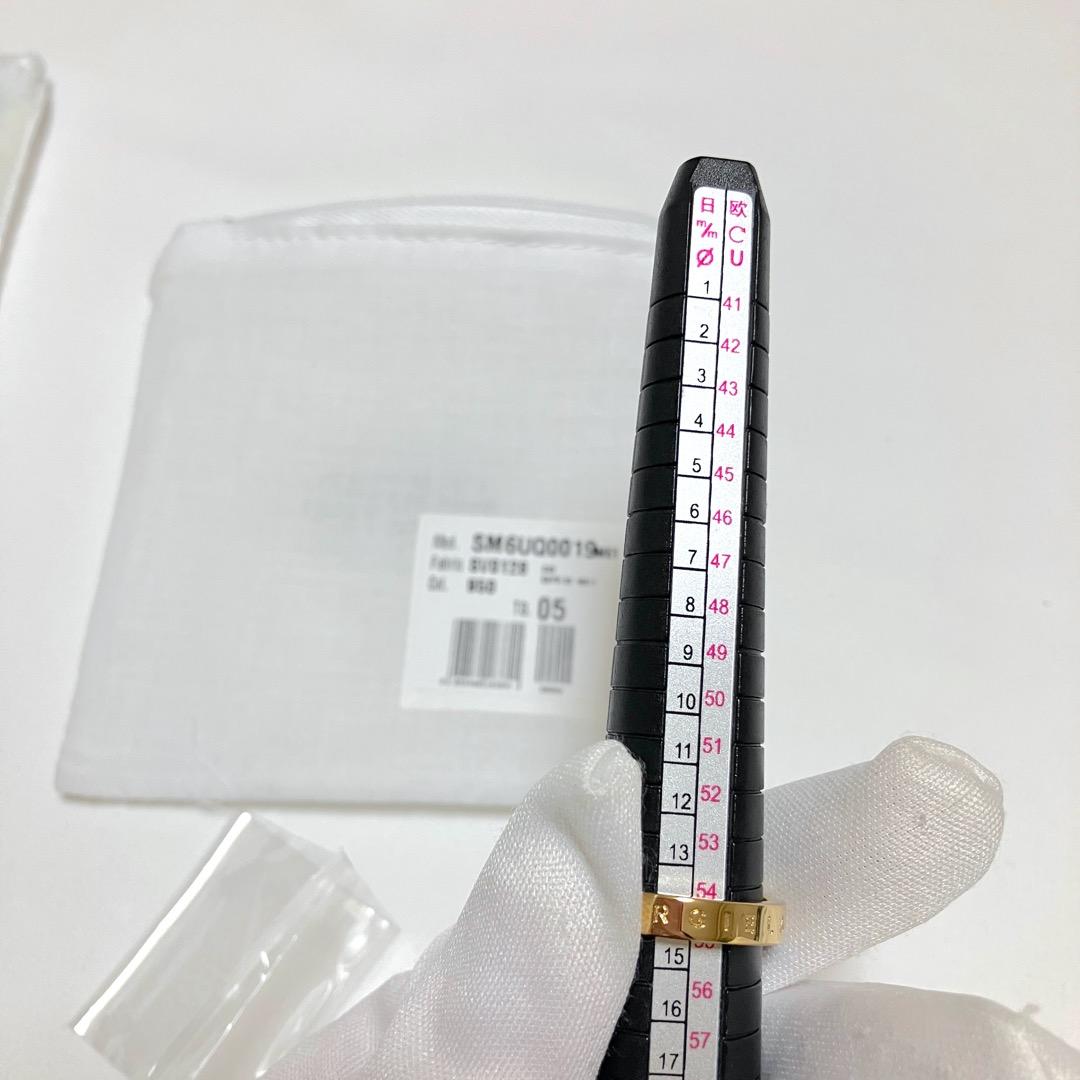 新品 5 マルジェラ MM6 23aw ブランドロゴリング 金 薄型 17193